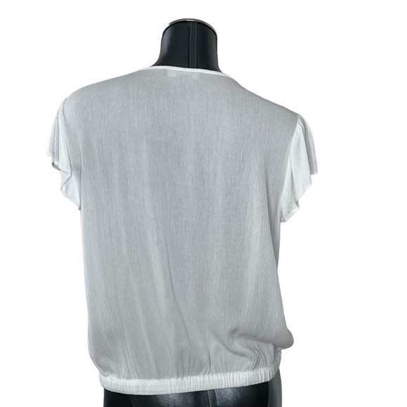 SANCTUARY White Bohemian Short Sleeve Button Down Top Blouse Women's Size S - Picture 6 of 16